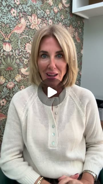 Julie talking to camera in front of floral wallpaper, with a play button. Watch her goodie bag reel on Instagram
